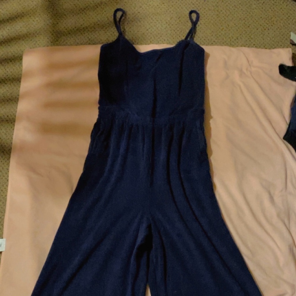 Navy Blue Jumpsuit with Spaghetti Straps
